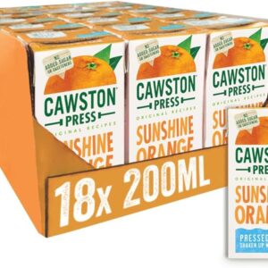 Cawston Press Sunshine Orange Fruit Water Kids Drink 200ml-18 Pack