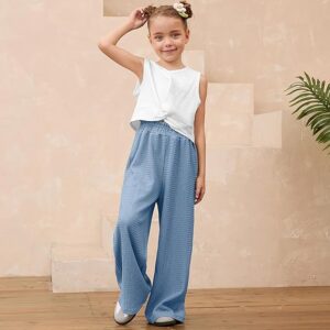 Girls 2 Pieces Outfits Set- Twist Front Shirt & Pant