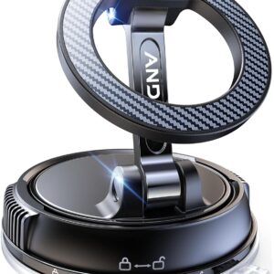 Car Phone Holder for Magsafe [78+LBS Strongest Suction & 2400gf Strongest Magnetic] 360° Adjustable Car Phone Mount
