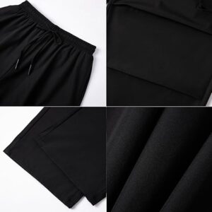 Men’s Baggy Cargo Pants Elastic Waist Drawstring Parachute Cargo Pants