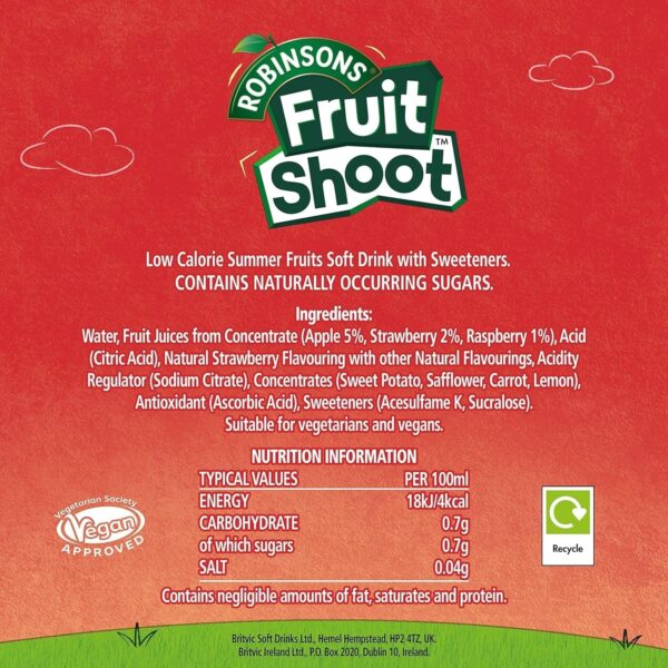 Fruit Shoot Summer Fruits, 200 ml (Pack of 8) - Image 2
