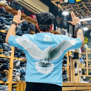 New stylish rise again printed drop shoulder tshirt for men soft and comfortable febric