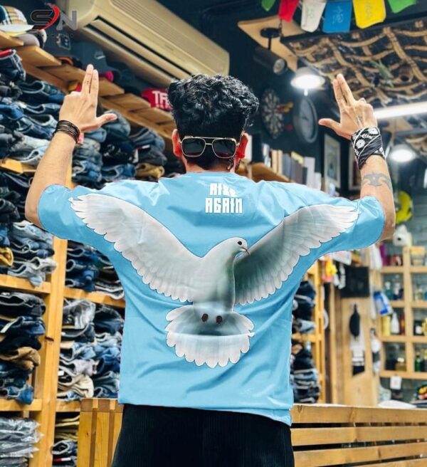 New stylish rise again printed drop shoulder tshirt for men soft and comfortable febric