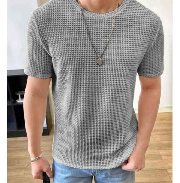 WAFFLE KNIT TEXTURE T-SHIRT FOR BOYS AND MEN - Image 3