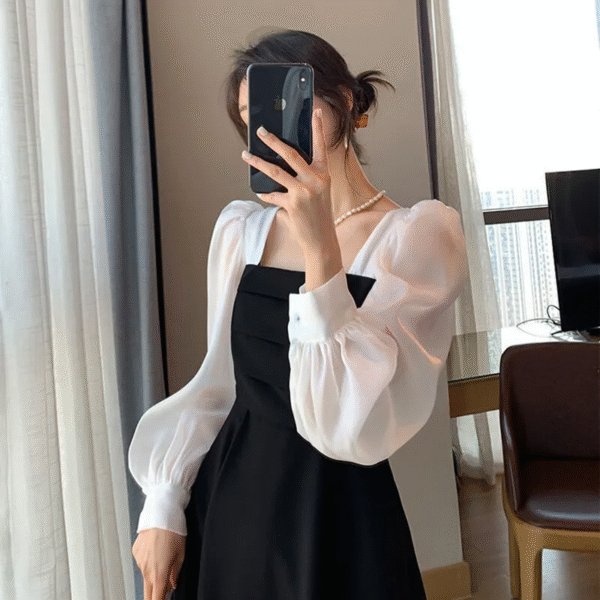 Color Block Dress Women's Summer Fashion Square Neck Celebrity Style Outfit